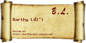 Barthy Lél névjegykártya